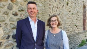 Marie-Agnès Poussier-Winsback et David Guérin, son suppléant.