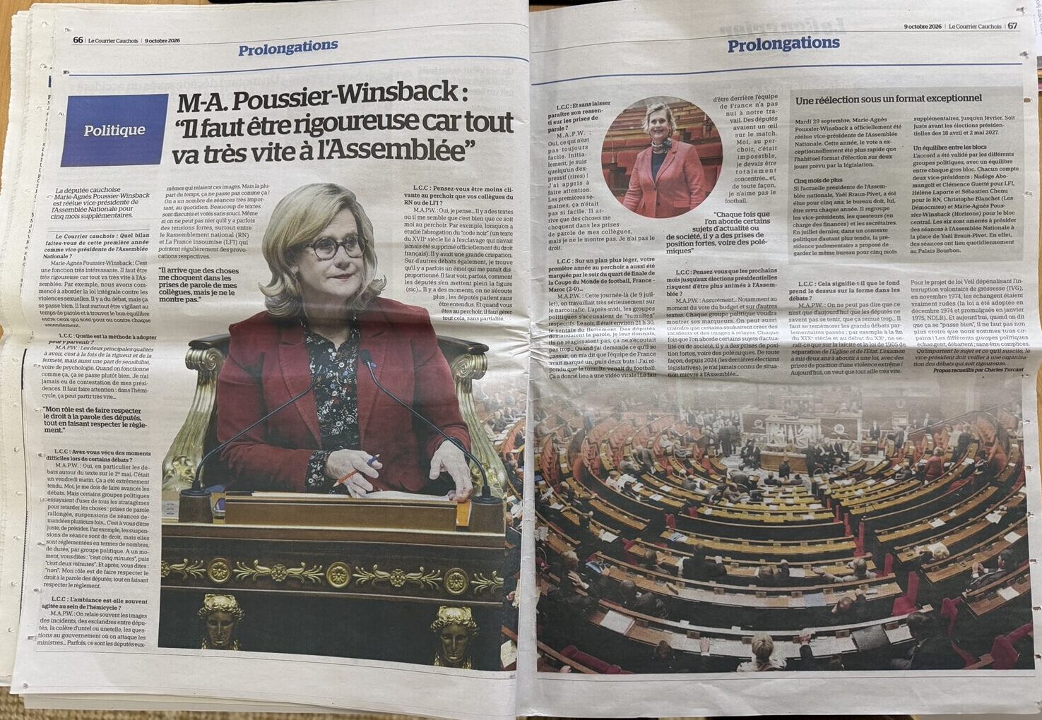 MA POUSSIER-WINSBACK : « Il faut être rigoureuse car tout va très vite à l’Assemblée »